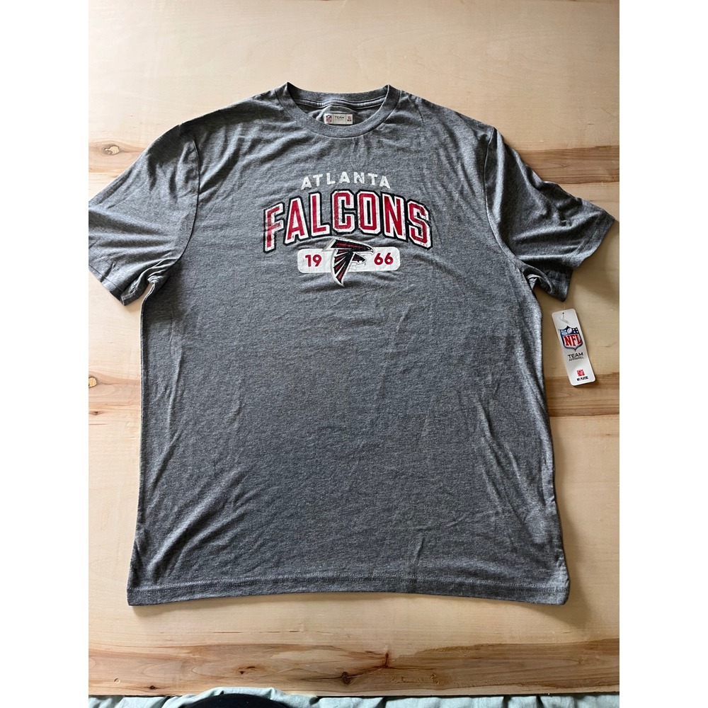 NFL Team Apparel Atlanta Falcons T-Shirt Mens XL Gray Short Sleeve Graphic Tee